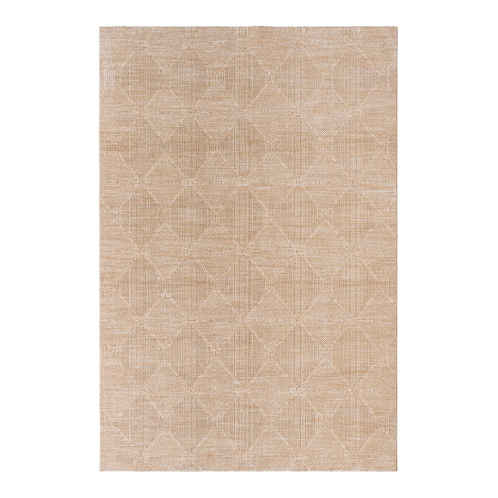 Masterpiece Beige & Tan Modern Geometric Fringe Rug