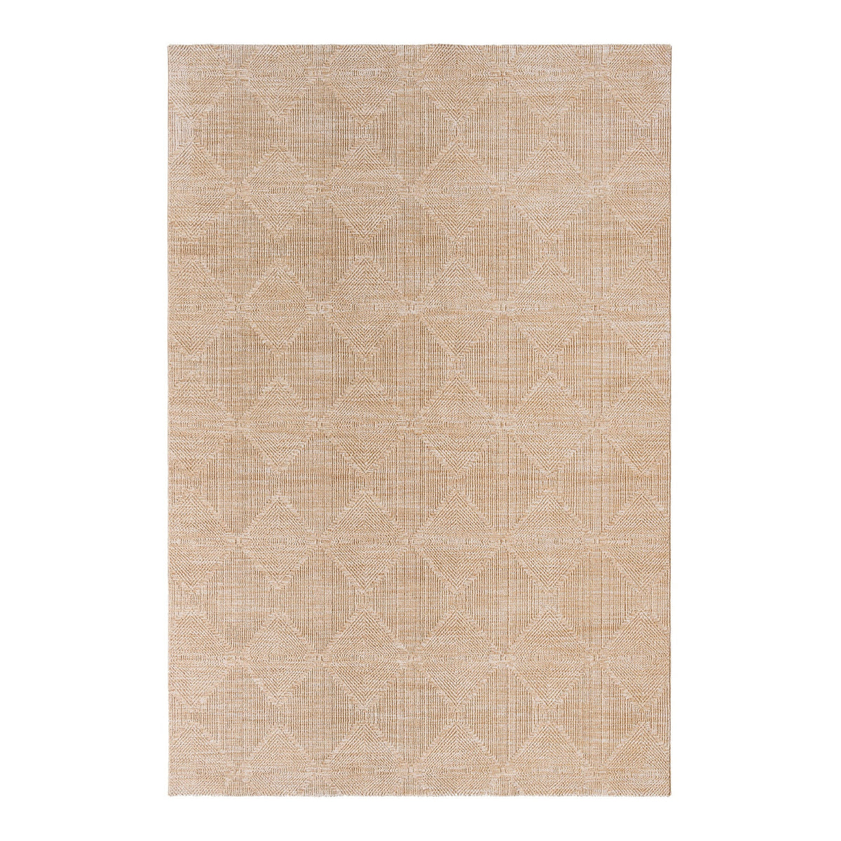 Masterpiece Beige & Tan Modern Geometric Fringe Rug