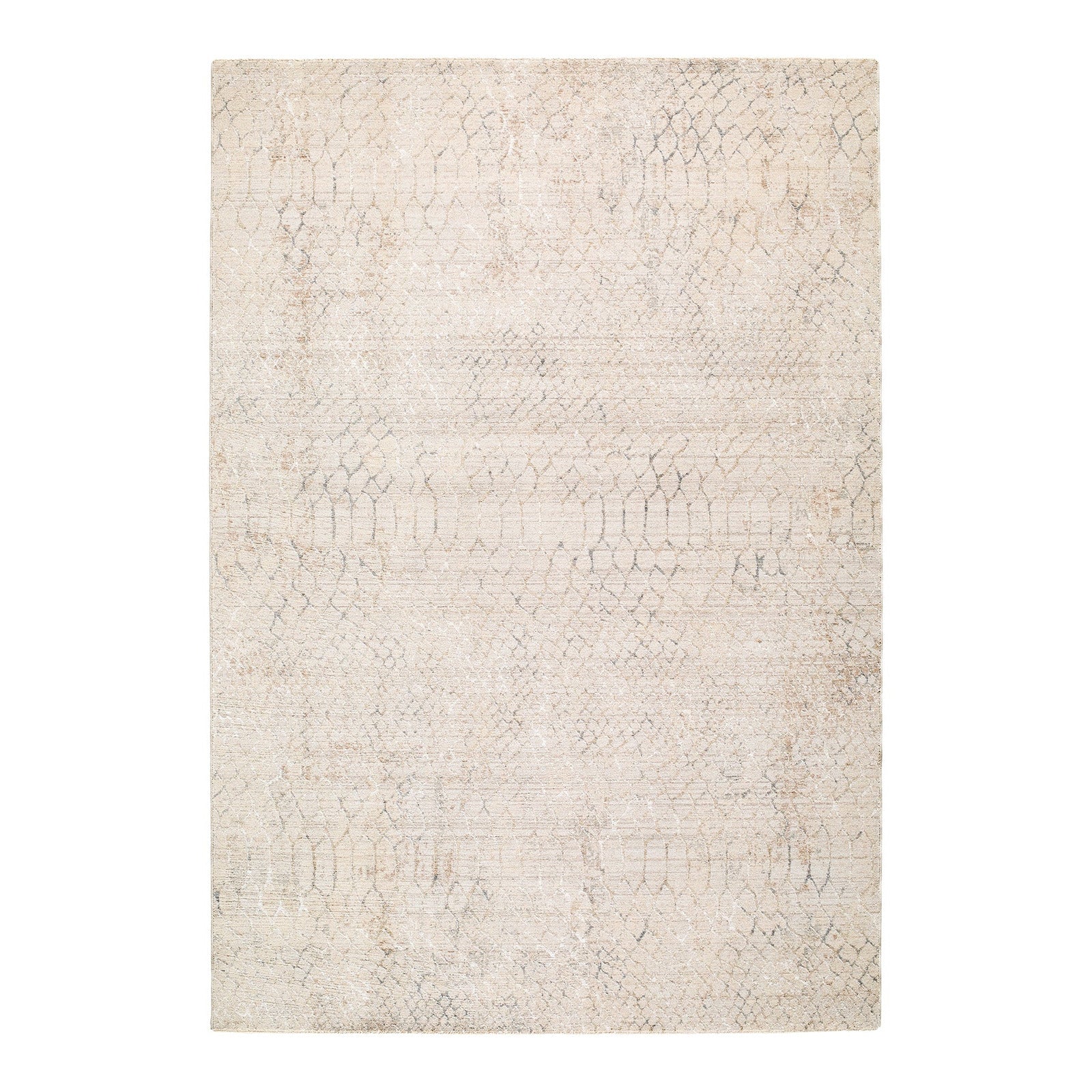 Nathan Beige & Grey Modern Geometric Fringe Rug