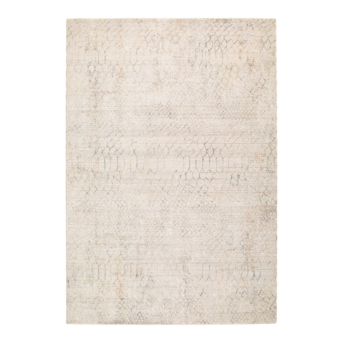 Nathan Beige & Grey Modern Geometric Fringe Rug