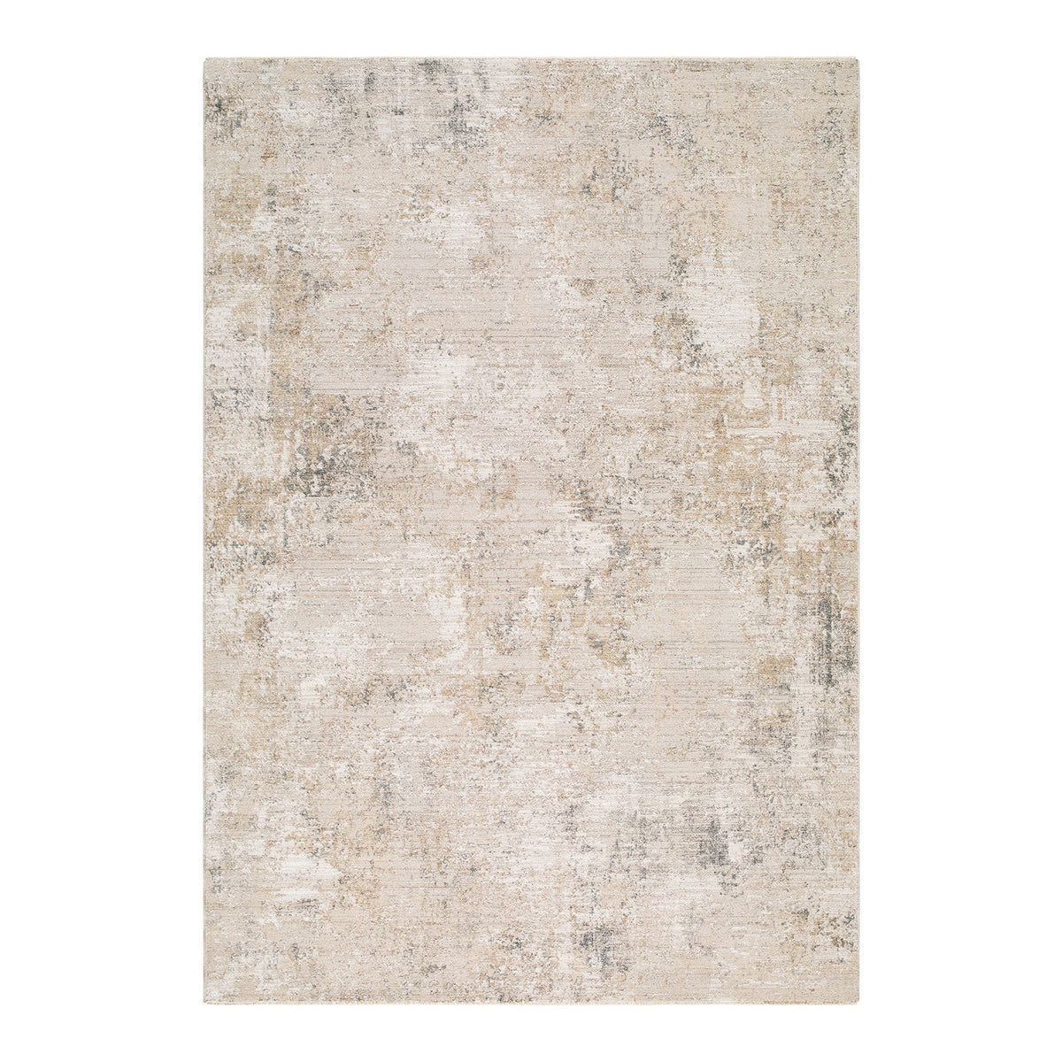 Nathan Beige & Cream Abstract Fringe Rug