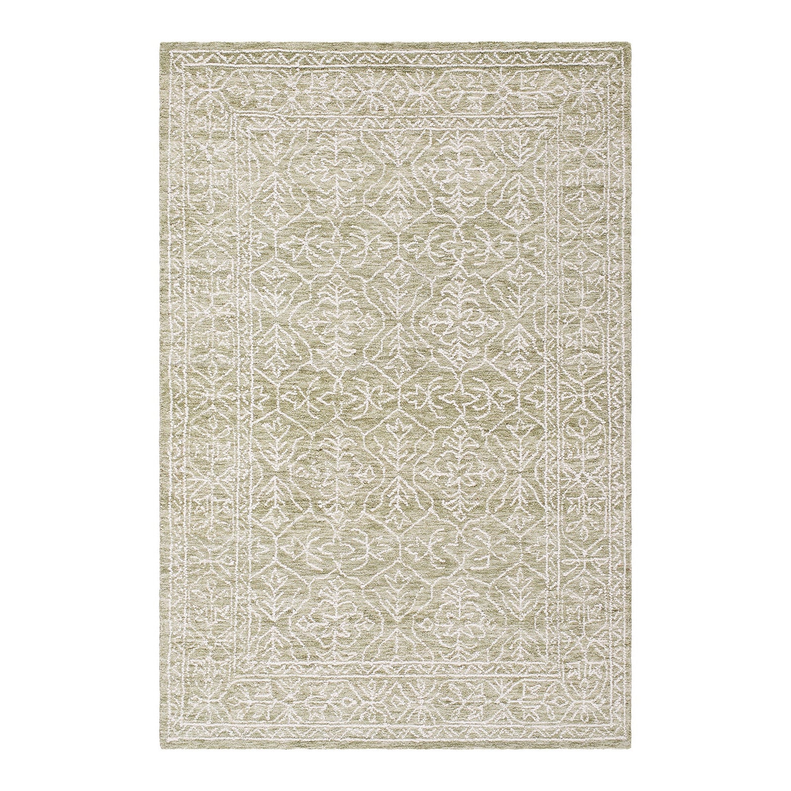 Sicily Green & Sage Vintage Boho Wool Rug