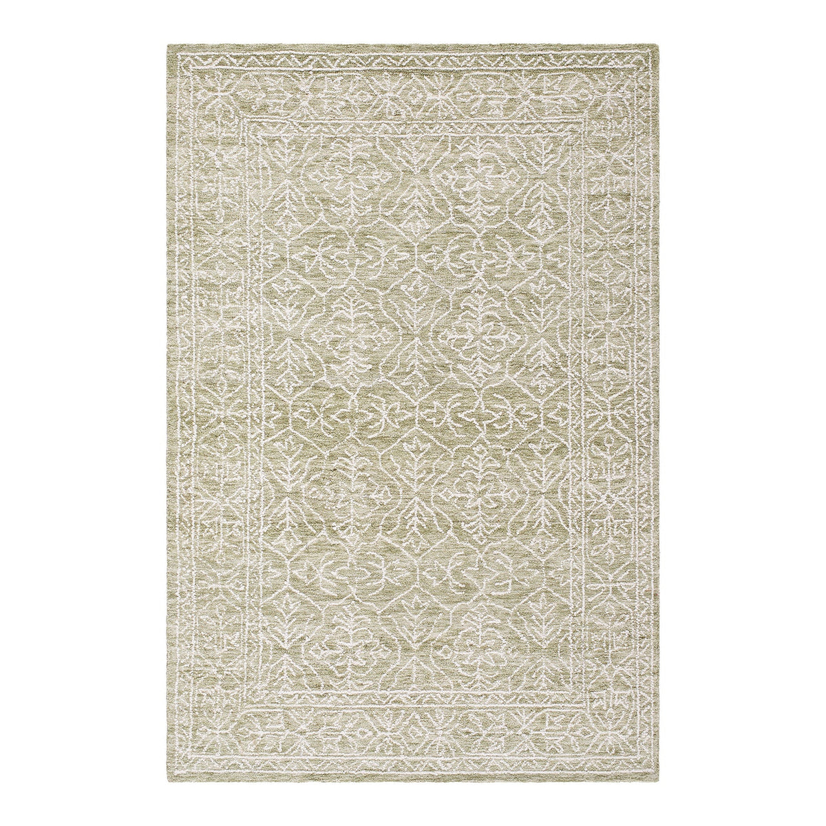 Sicily Green & Sage Vintage Boho Wool Rug