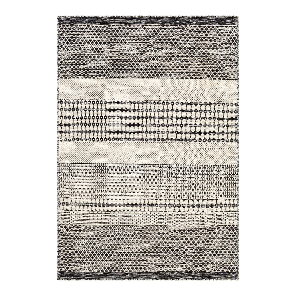 Mardin Black & Beige Wool Rug