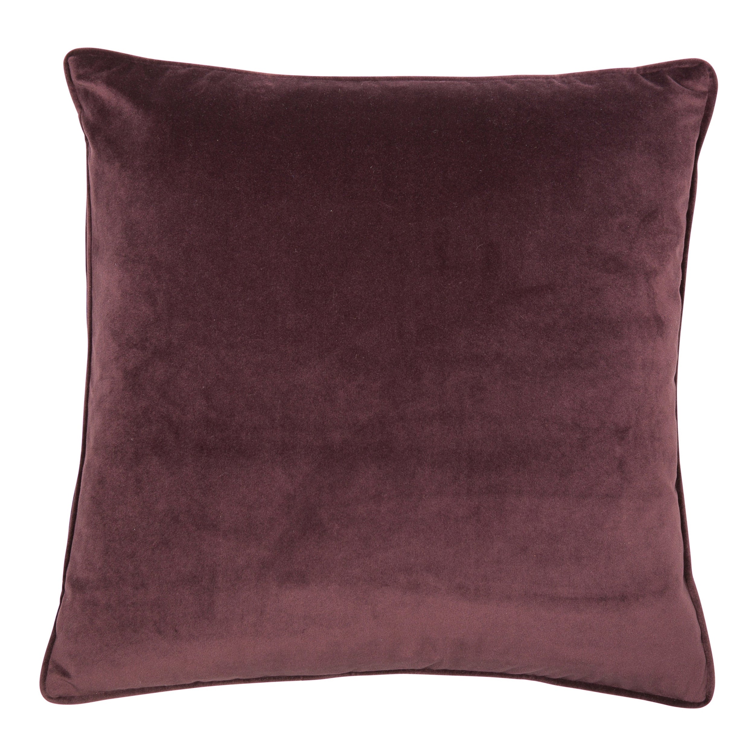 Malini Luxe Aubergine Purple Velvet Square Cushion 50x50