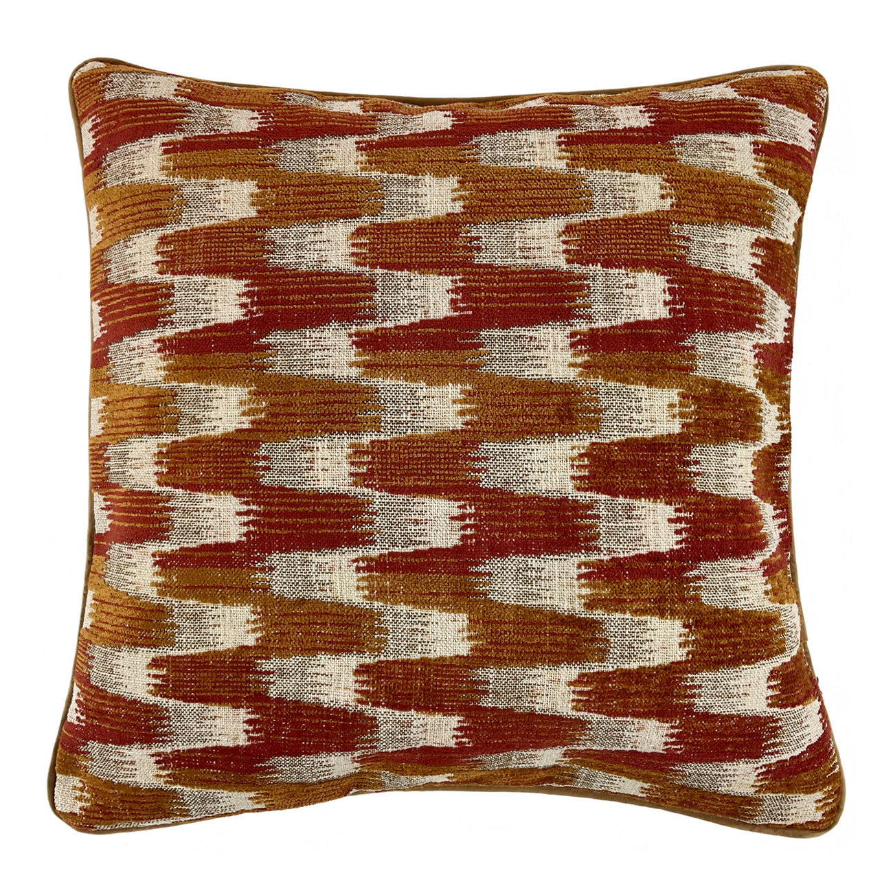 Malini Dakota Russet Orange Jacquard Square Cushion 50x50