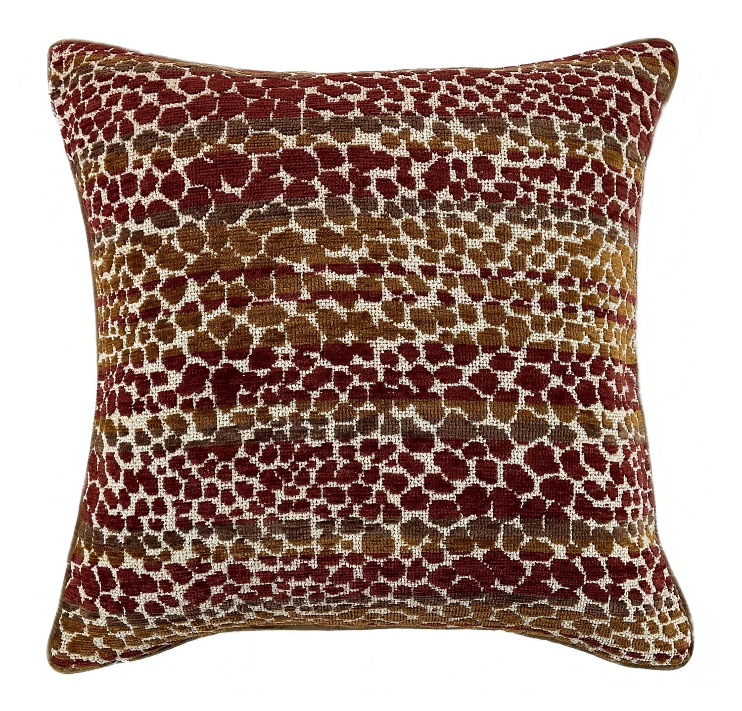 Malini Cinder Russet Orange Jacquard Square Cushion 50x50