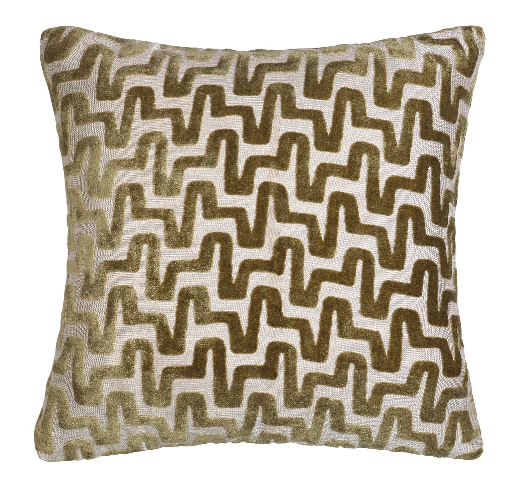 Malini Summit Olive Green Velvet Square Cushion 56x56
