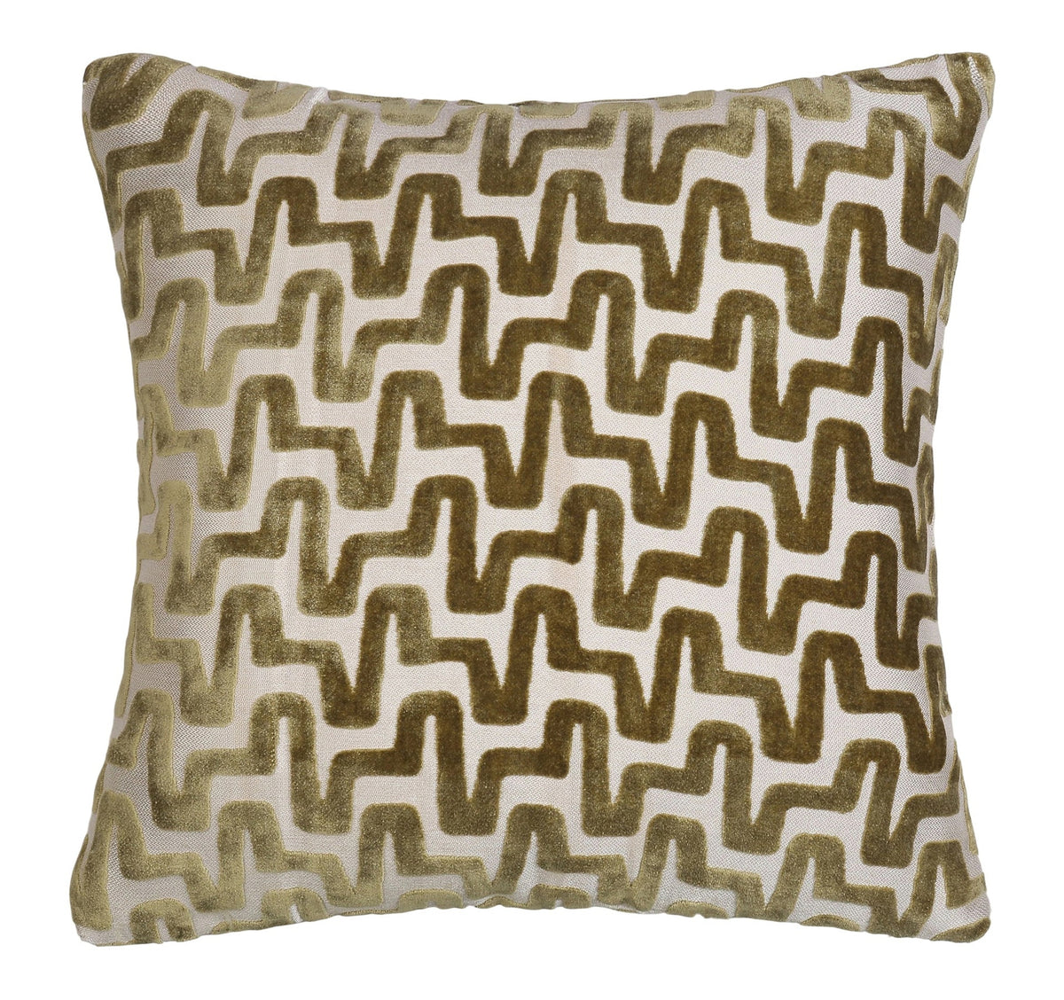 Malini Summit Olive Green Velvet Square Cushion 56x56