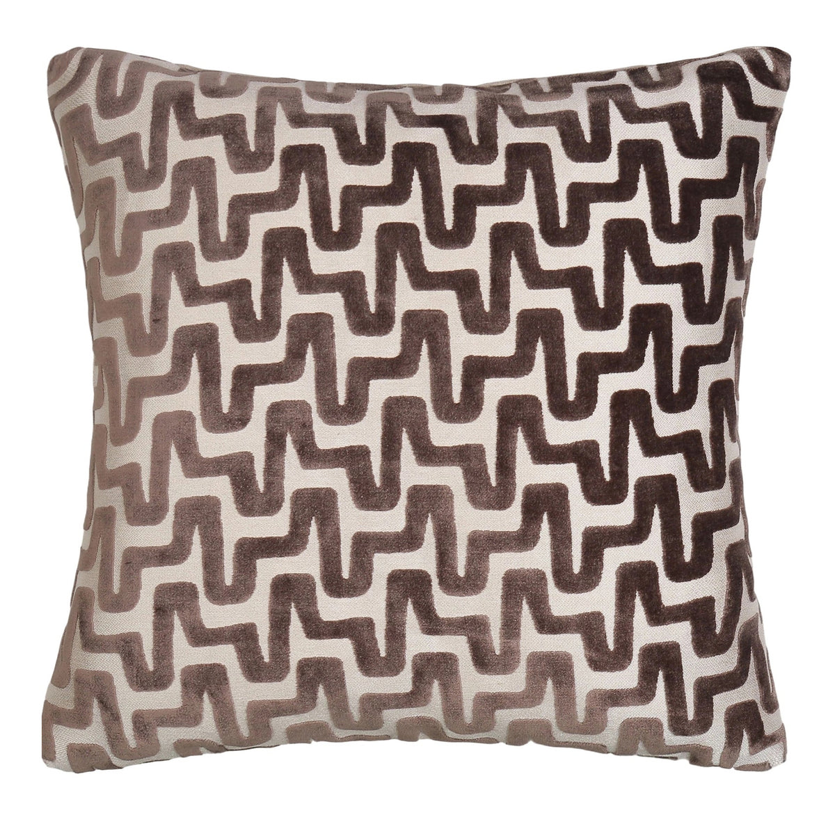 Malini Summit Chocolate Brown Velvet Square Cushion 56x56