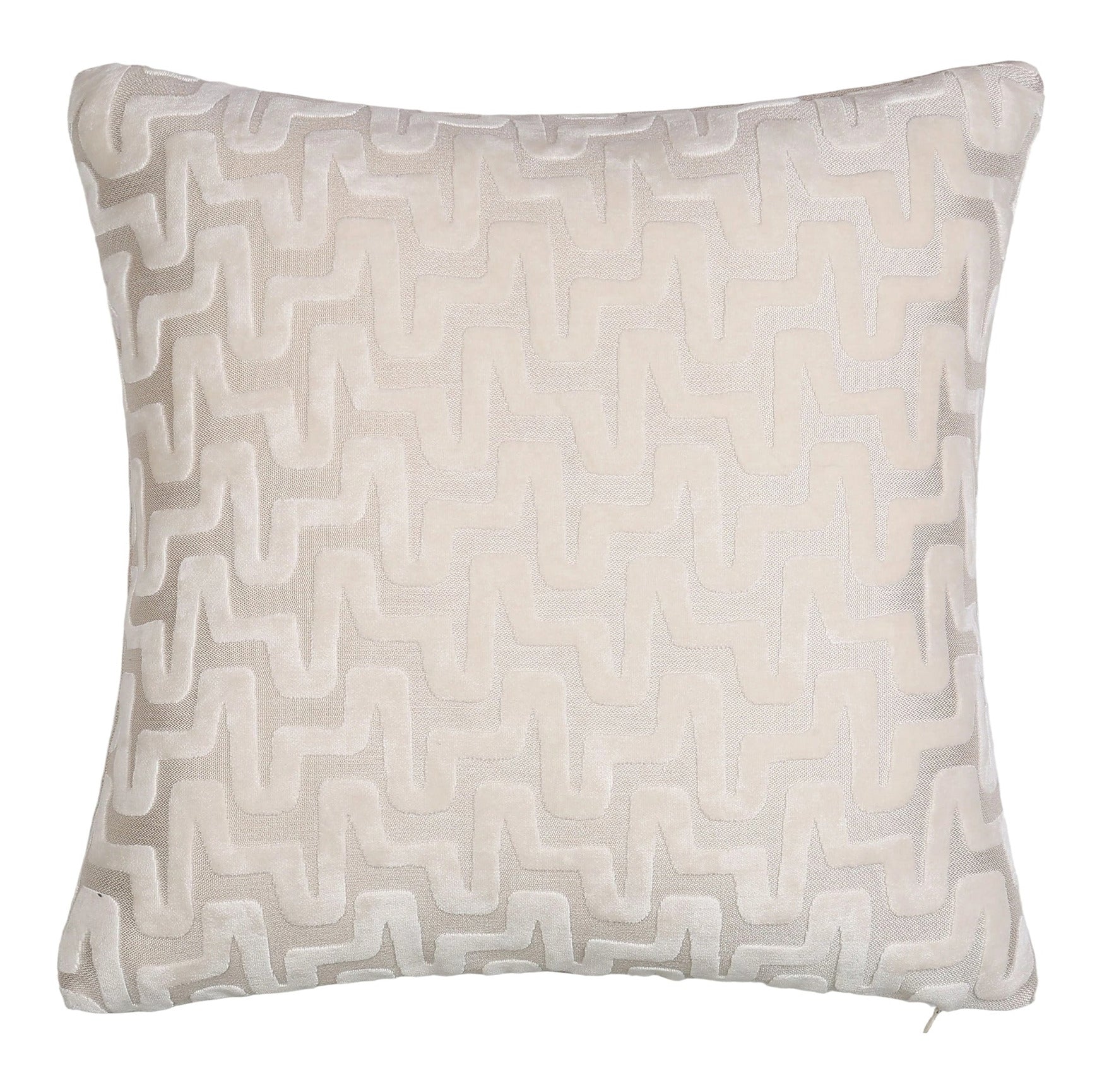 Malini Summit Ivory Velvet Square Cushion 56x56
