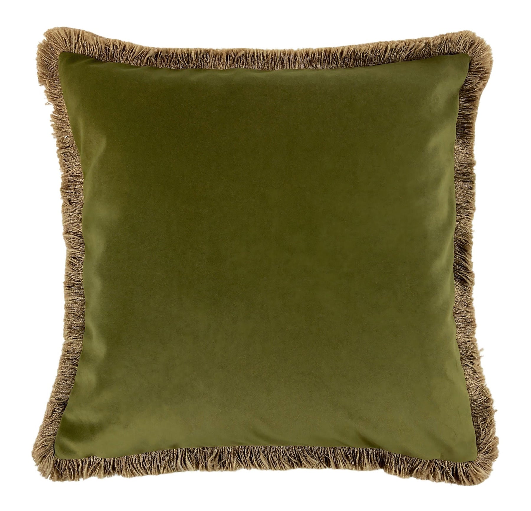 Malini Verona Olive Green Velvet Square Cushion 55x55