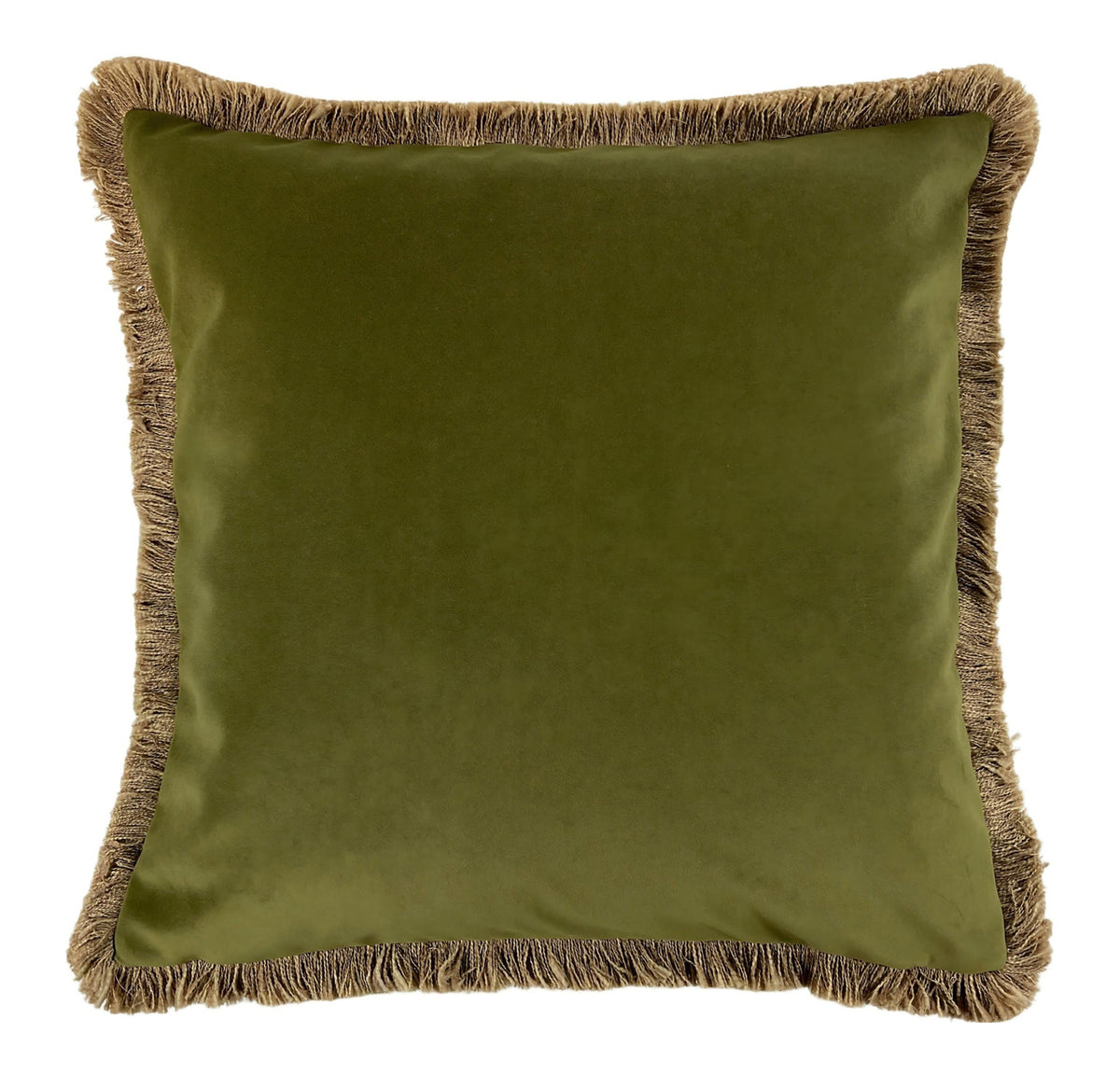 Malini Verona Olive Green Velvet Square Cushion 55x55