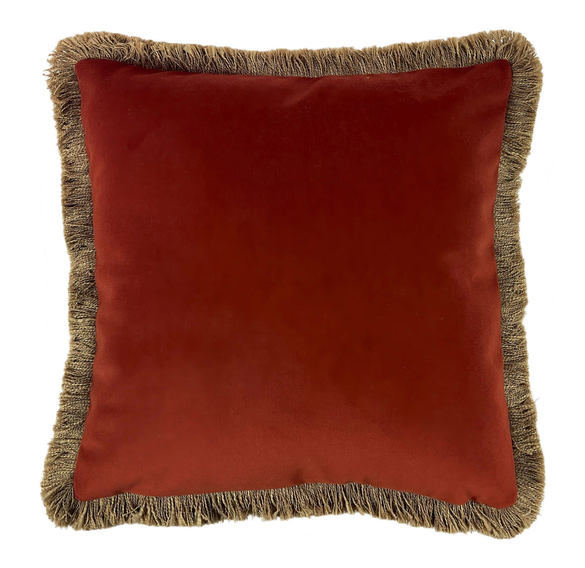 Malini Verona Rust Orange Velvet Square Cushion 55x55