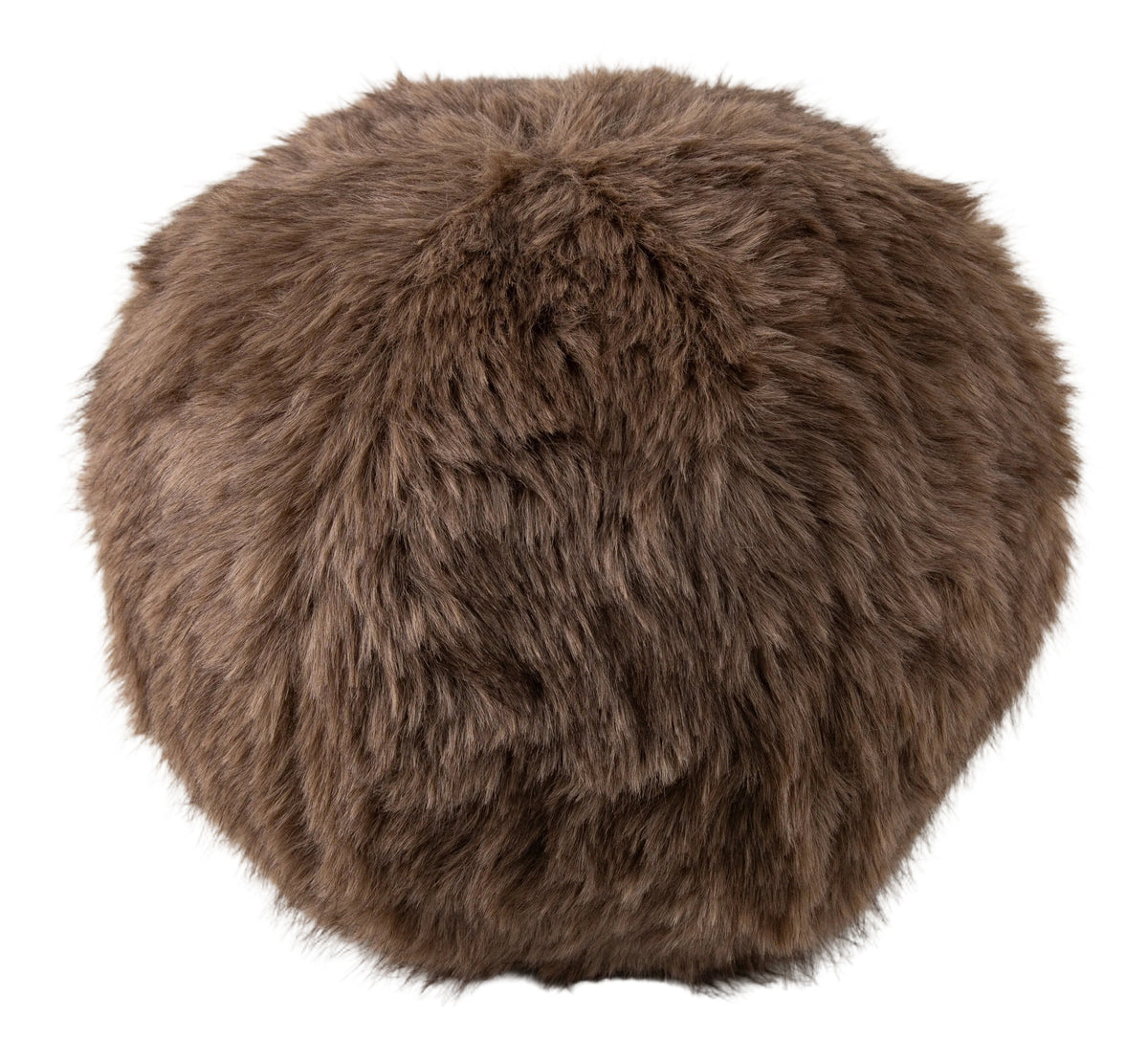 Malini Paul Moneypenny Pussy Galore Brown Faux Fur Round Cushion 30cm