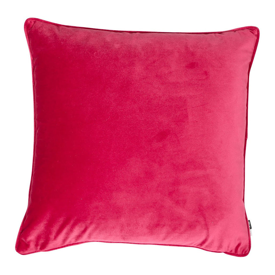 Malini Luxe Fuchsia Pink Velvet Square Cushion 50x50