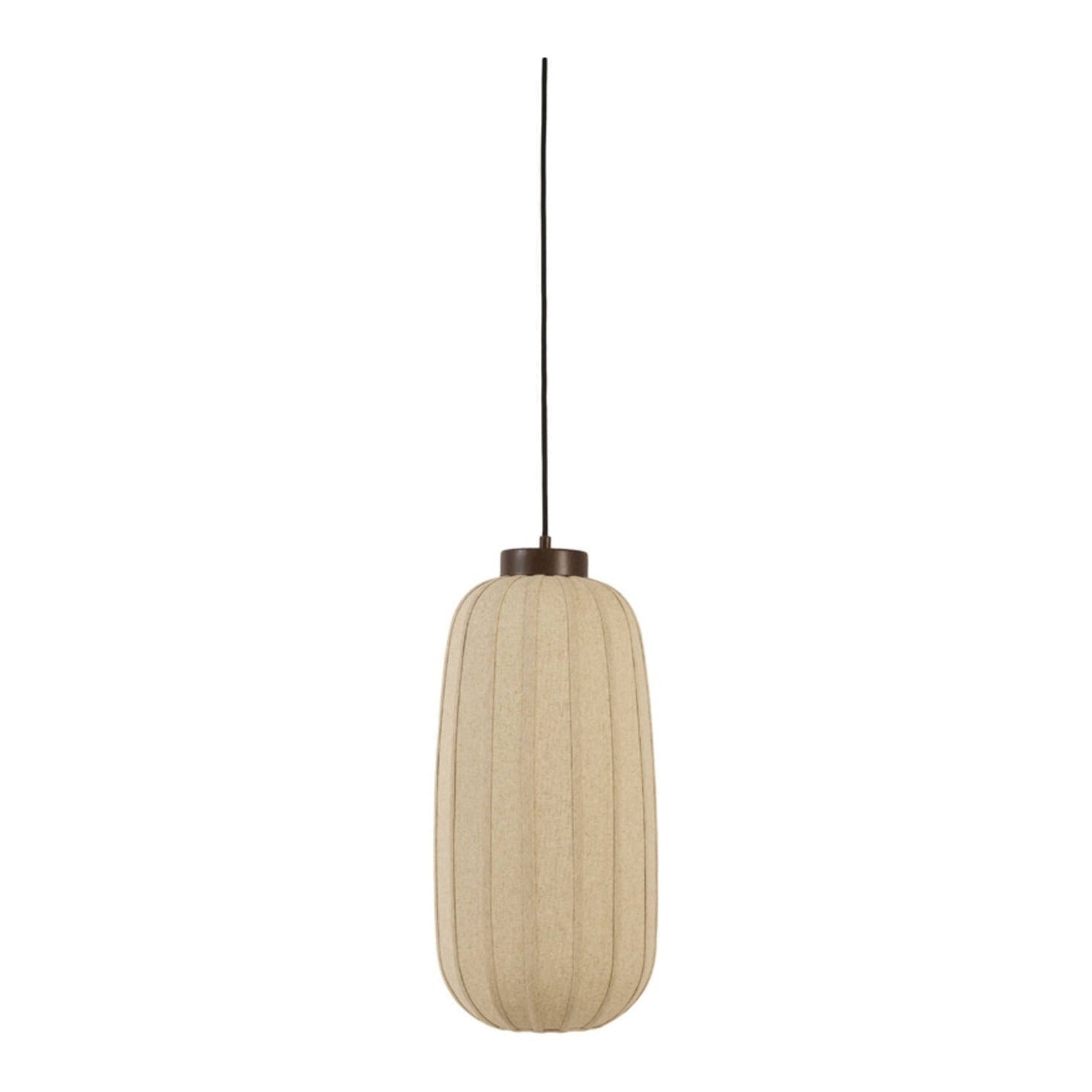 Voka Dark Brown & Natural Linen Pendant Light 25cm