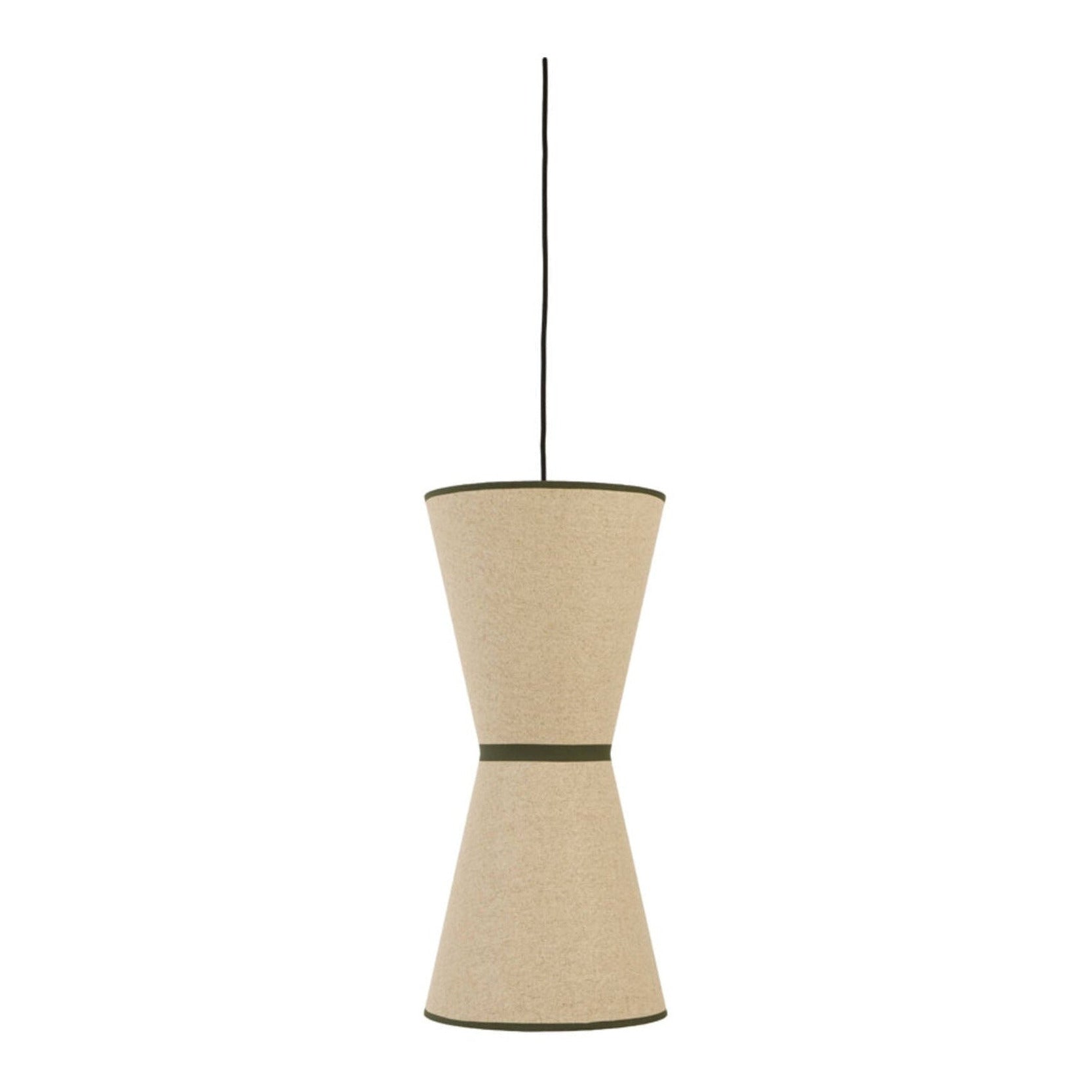 Lyco Natural & Green Linen Pendant Light 28cm