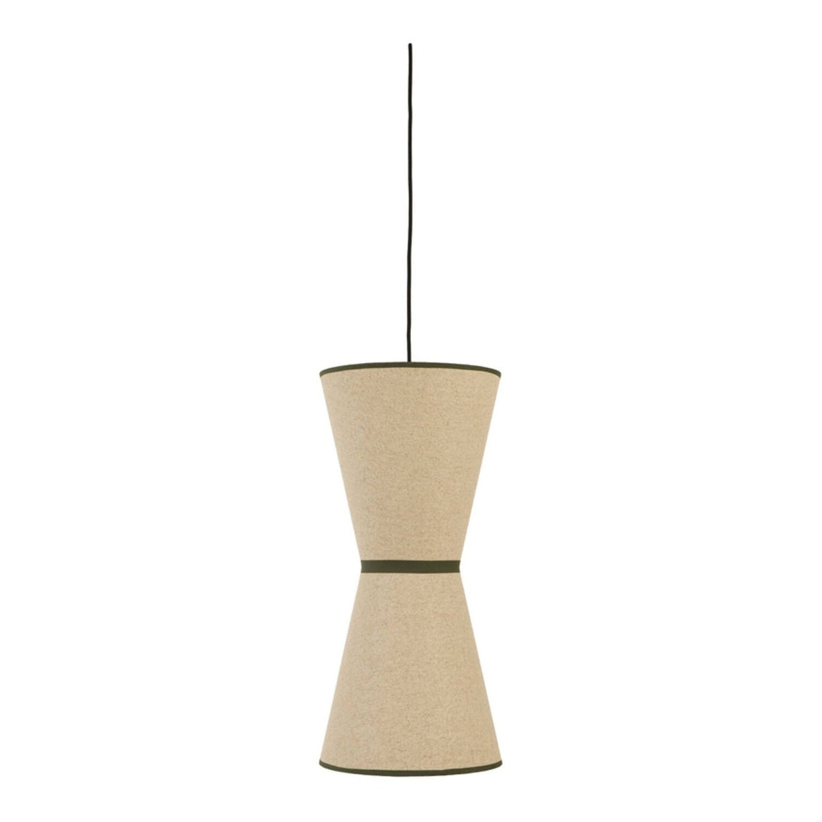Lyco Natural & Green Linen Pendant Light 28cm