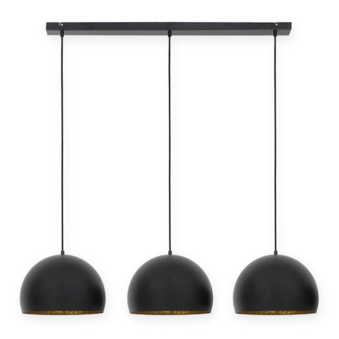 Jaicey Matt Black/Gold Metal 3 Light Pendant Light
