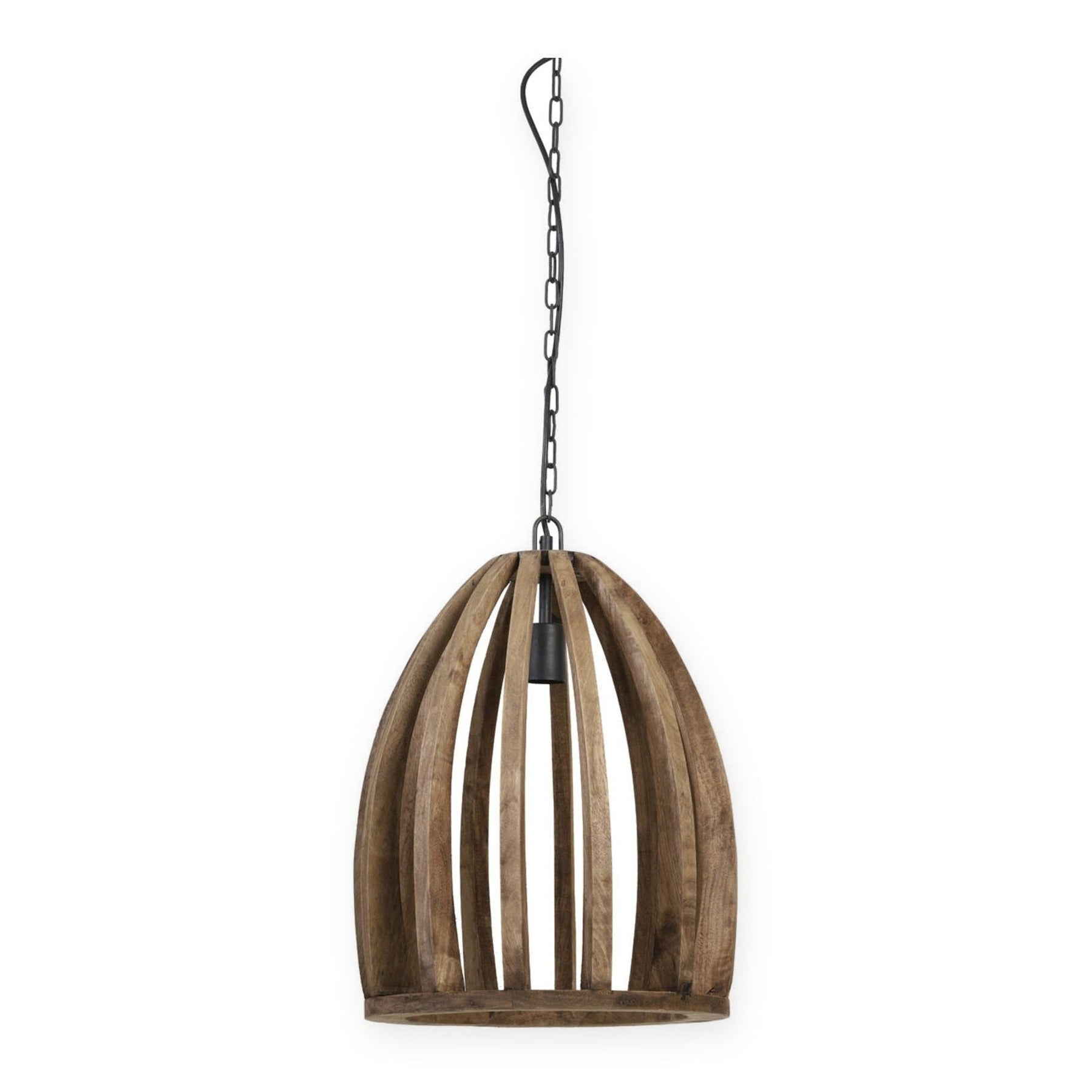 Haranka Dark Brown Wood Pendant Light 38cm