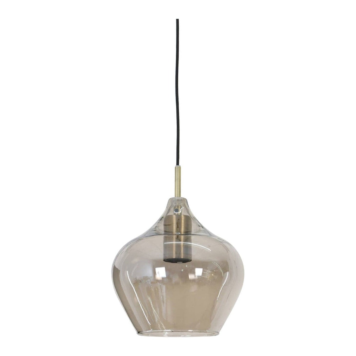 Rakel Antique Bronze & Smoked Glass Pendant Light 20cm