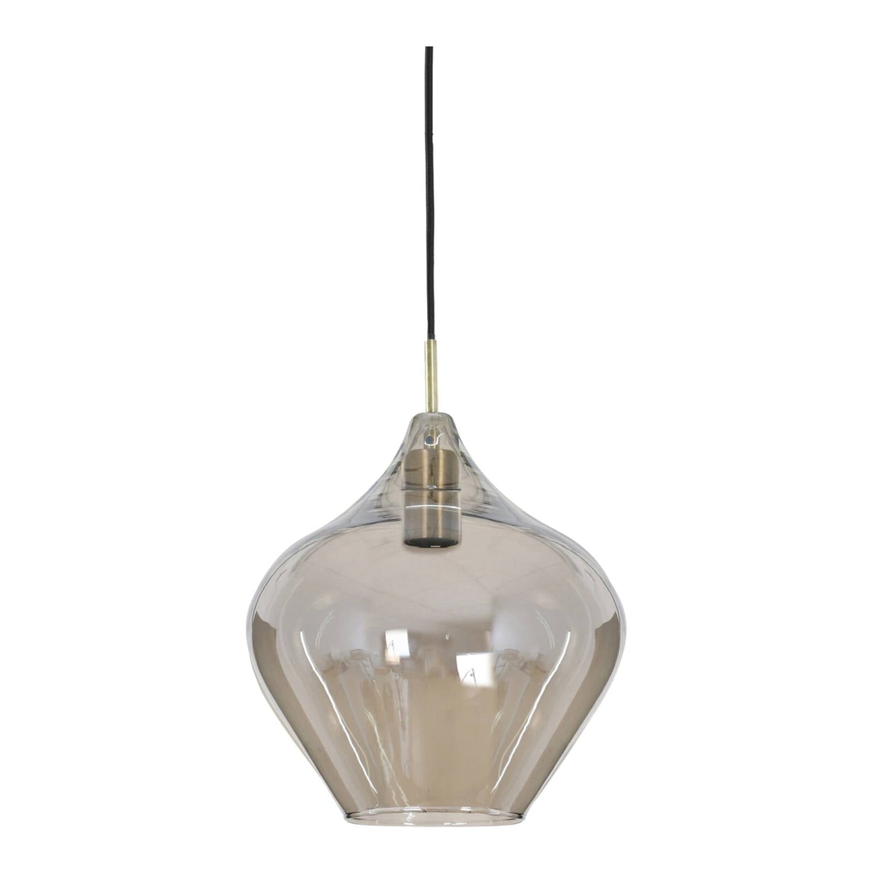Rakel Antique Bronze & Smoked Glass Pendant Light 27cm