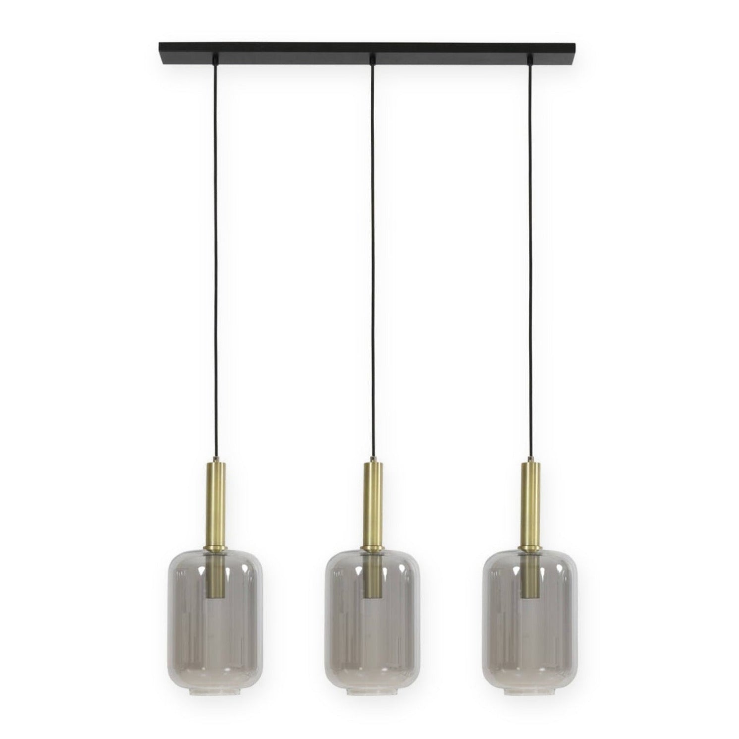Lekar Antique Bronze & Smoked Glass 3 Light Pendant Light