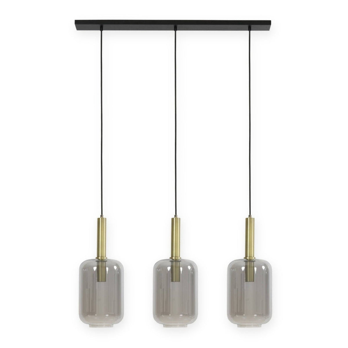 Lekar Antique Bronze & Smoked Glass 3 Light Pendant Light