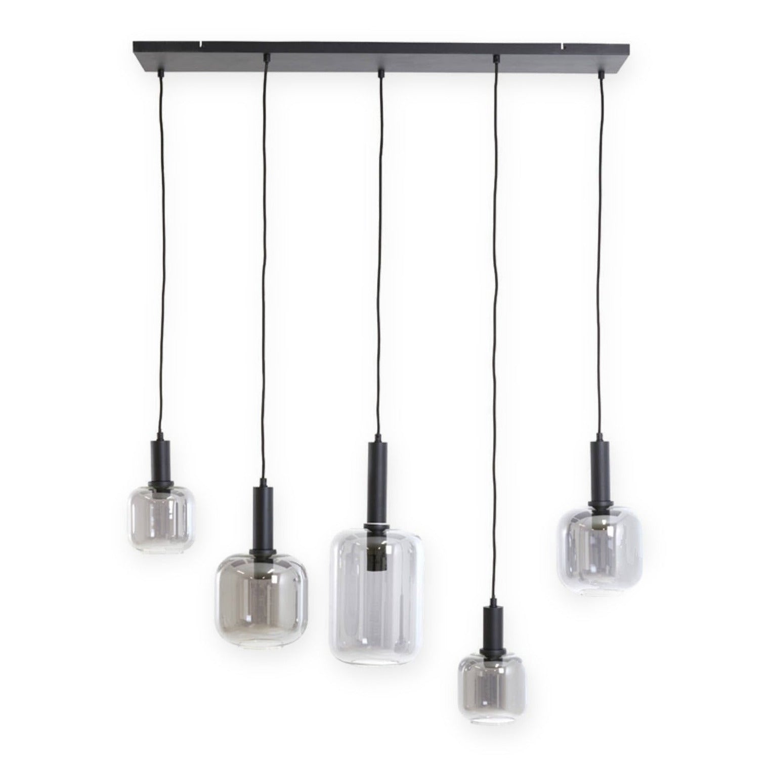 Lekar Black & Smoked Glass 5 Light Pendant Light
