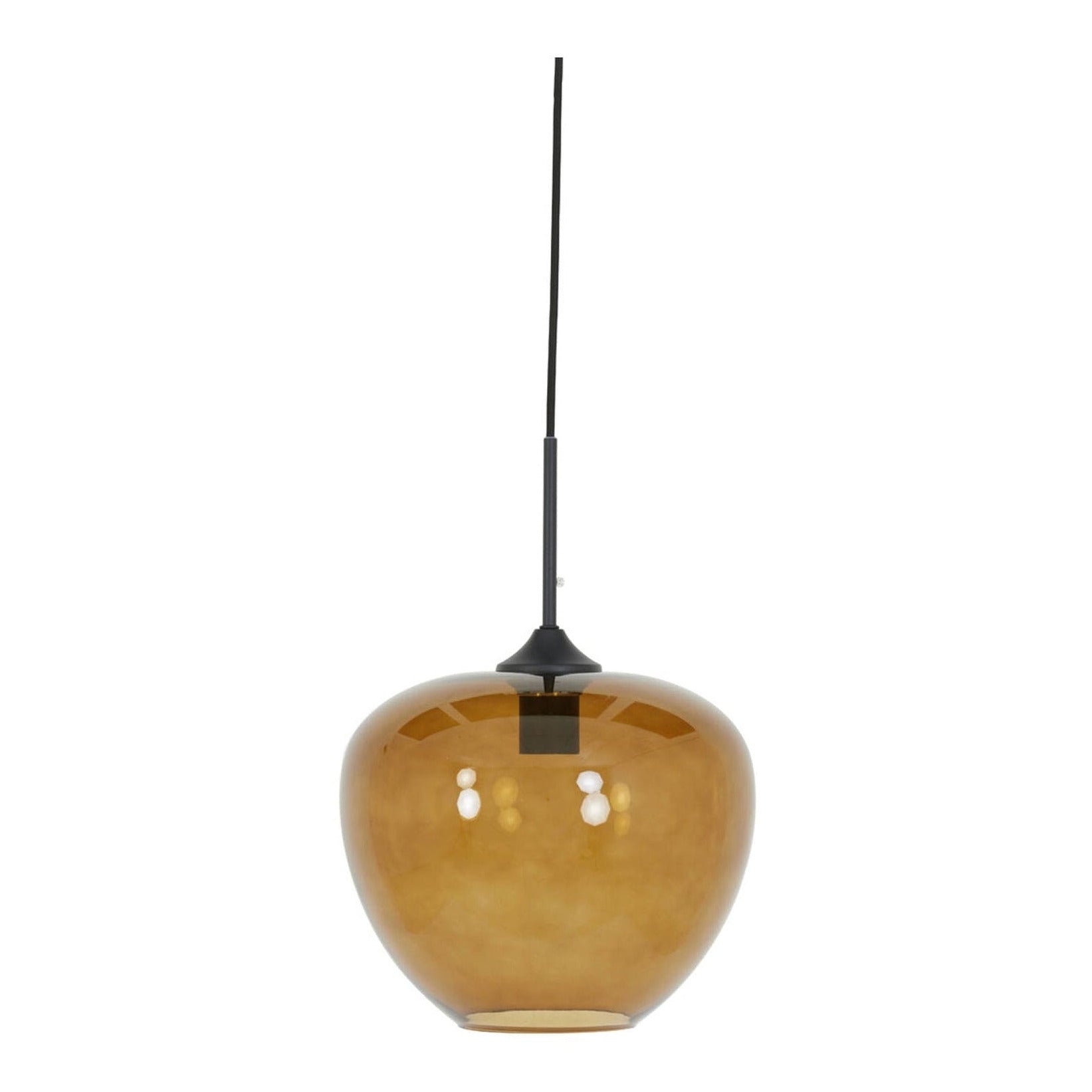 Mayson Brown Glass & Black Pendant Light 30cm