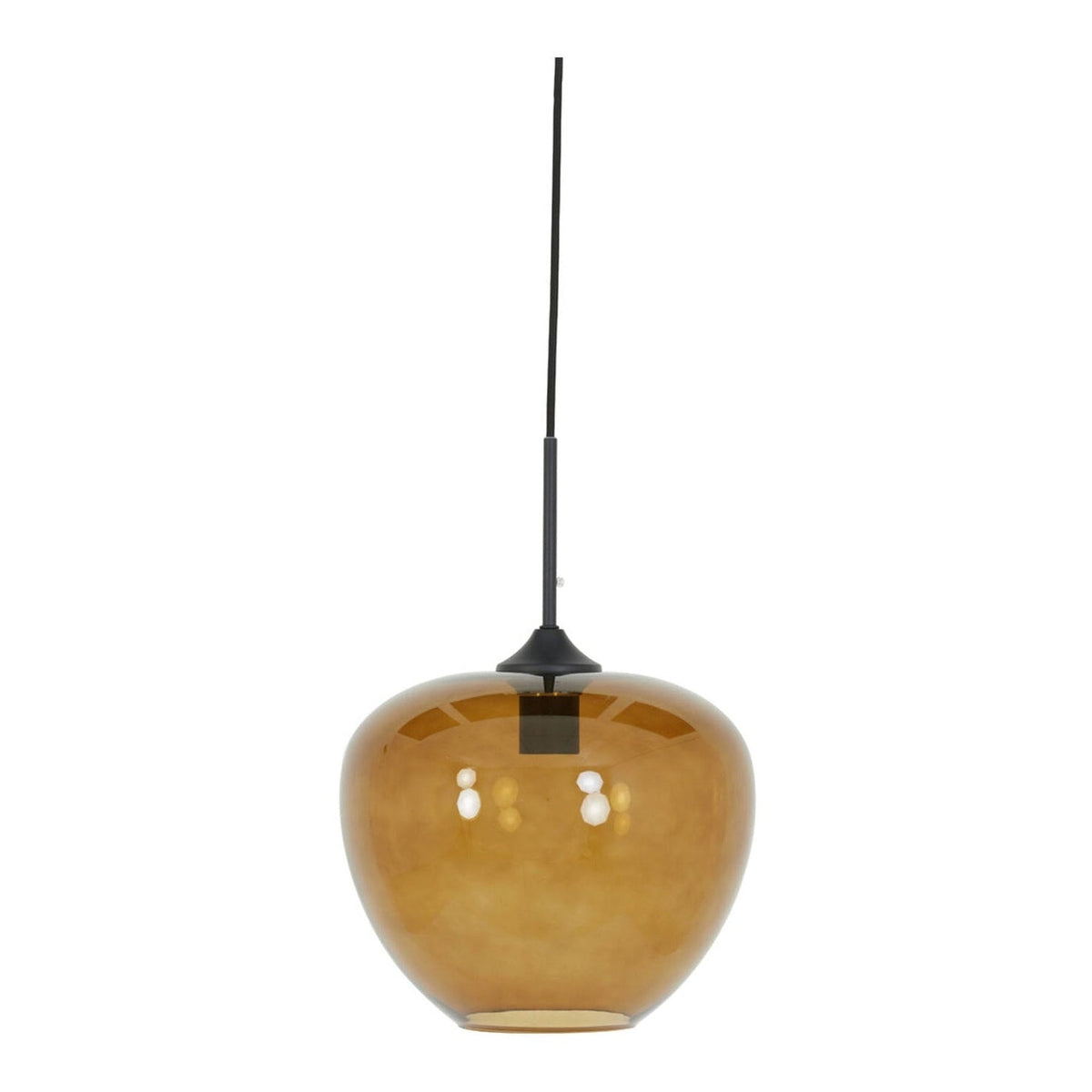 Mayson Brown Glass & Black Pendant Light 30cm