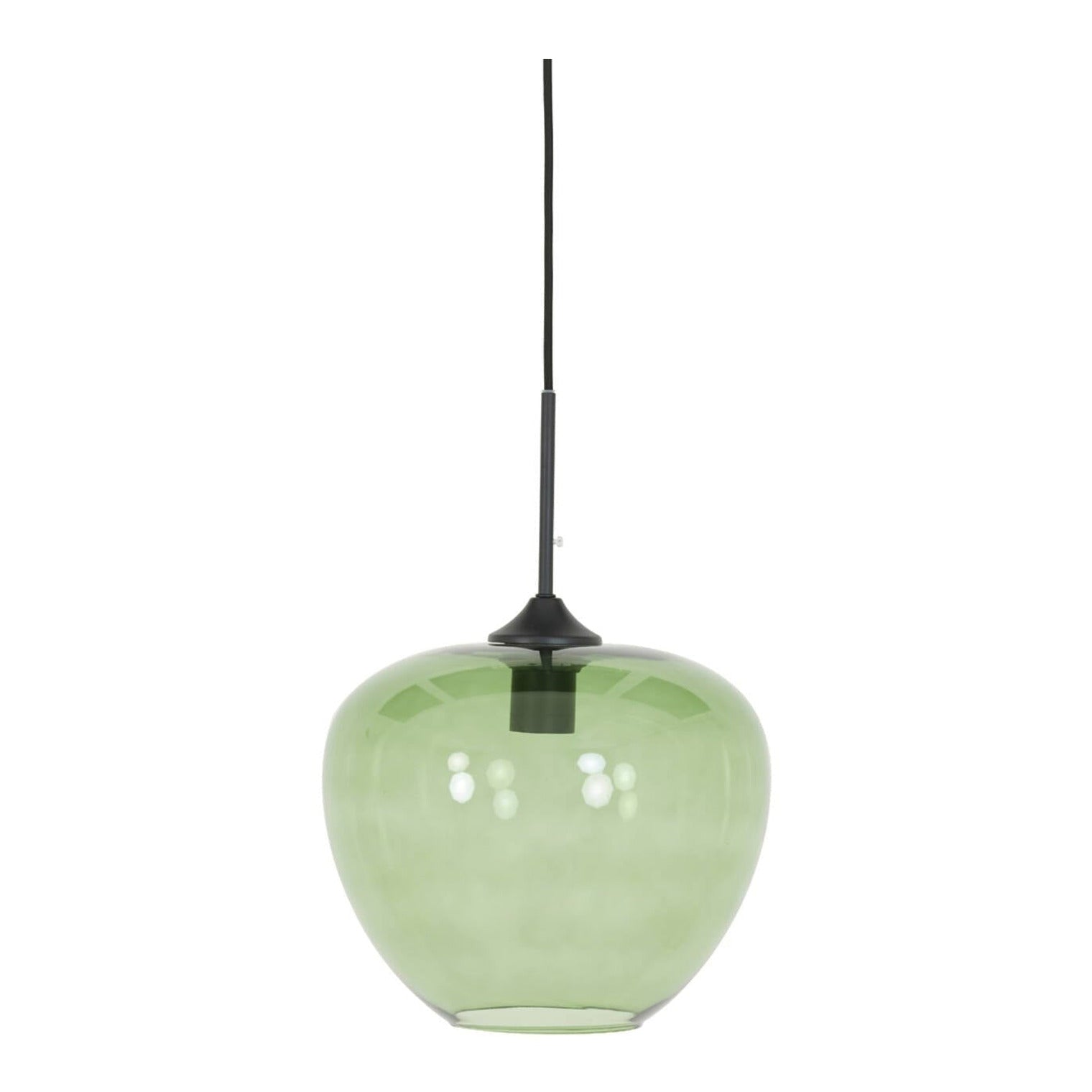 Mayson Green Glass & Matt Black Pendant Light 30cm