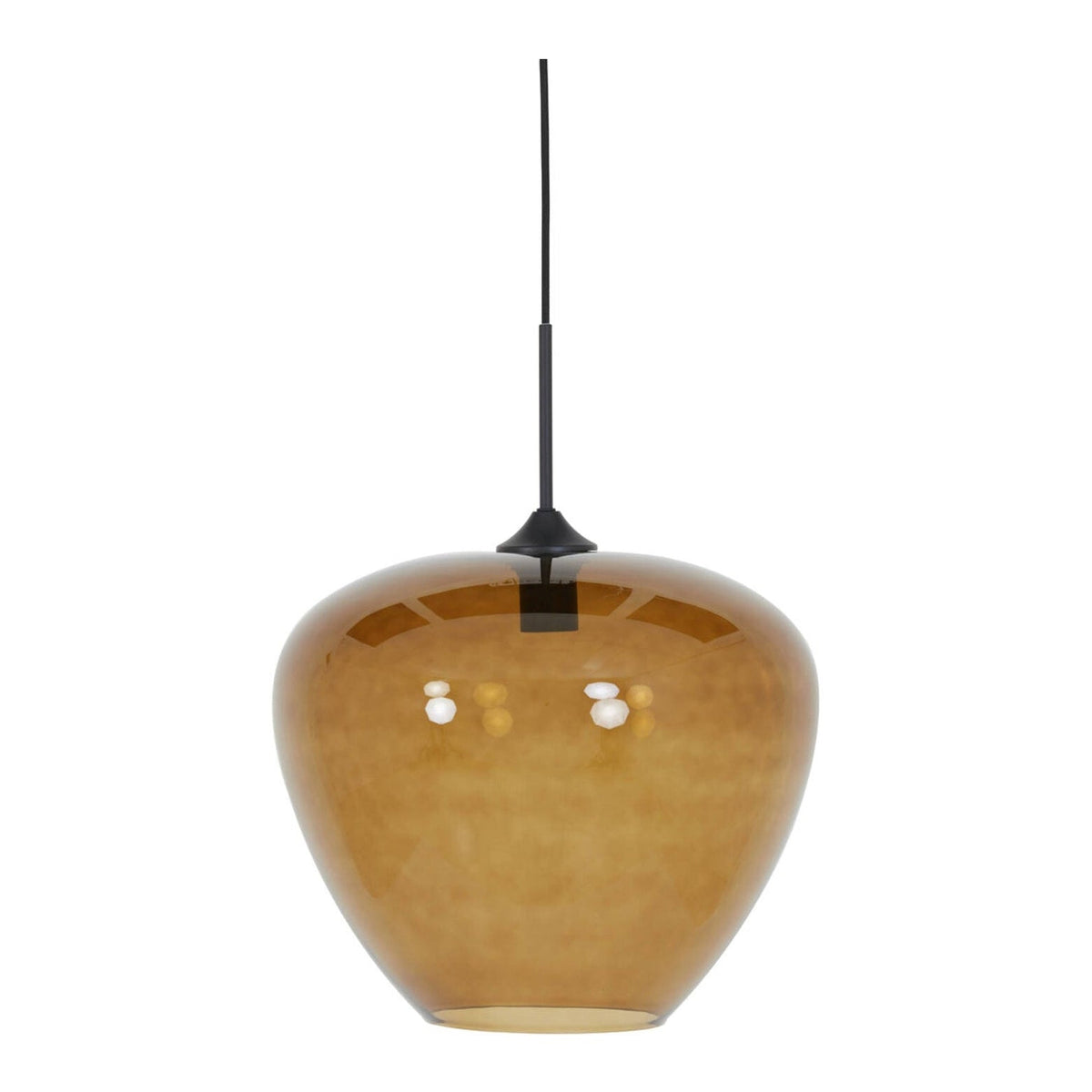 Mayson Brown Glass & Black Pendant Light 40cm