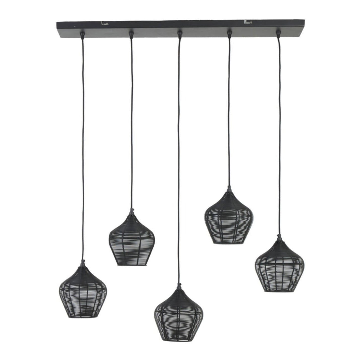 Alvaro Matt Black Metal 5 Light Pendant Light