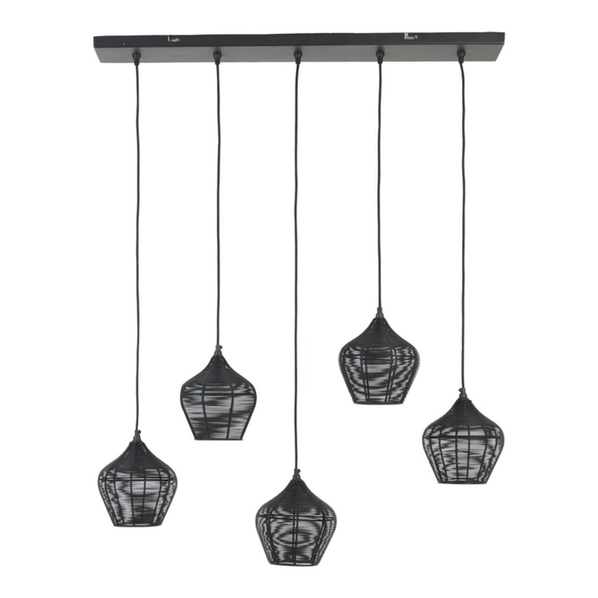 Alvaro Matt Black Metal 5 Light Pendant Light