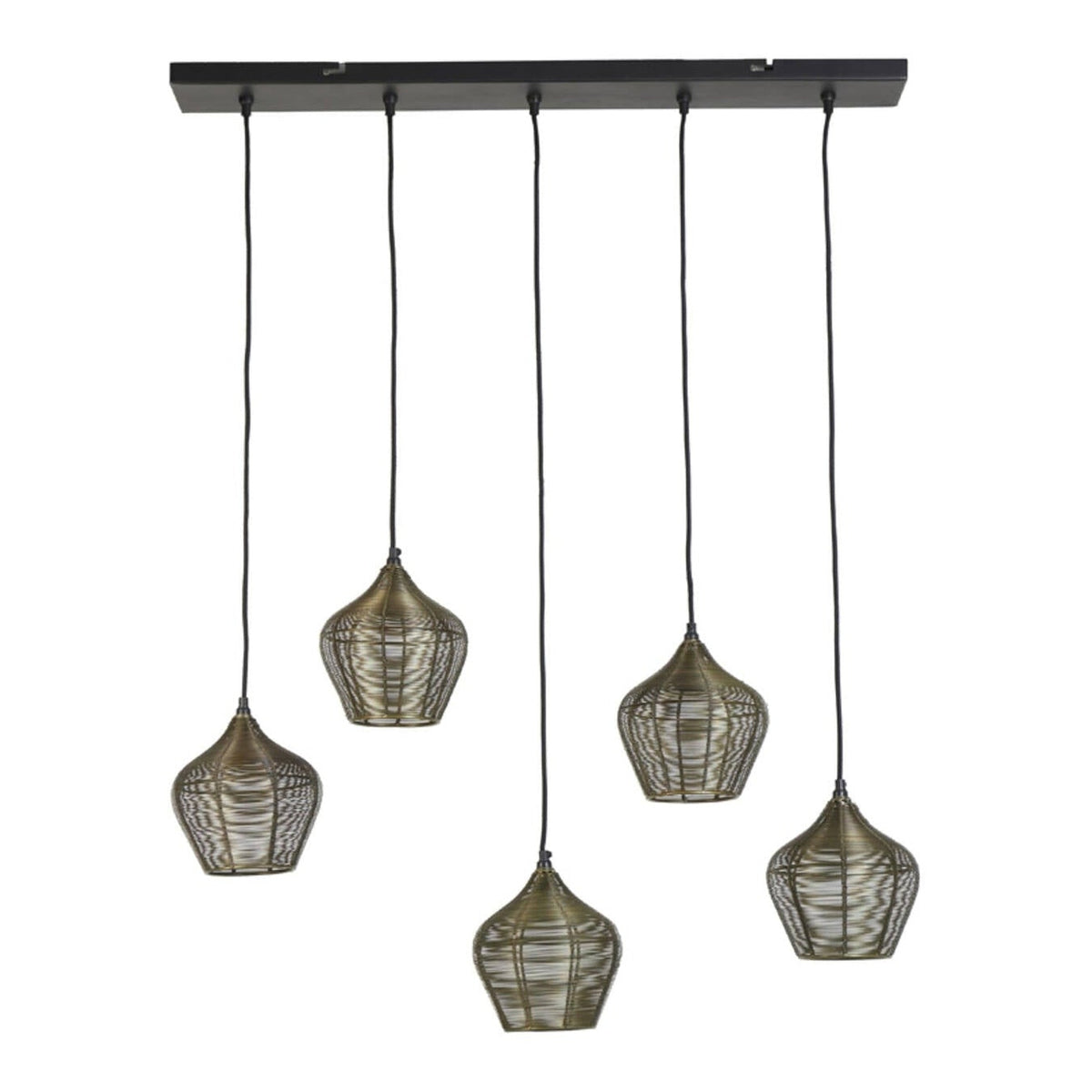 Alvaro Antique Bronze Metal 5 Light Pendant Light