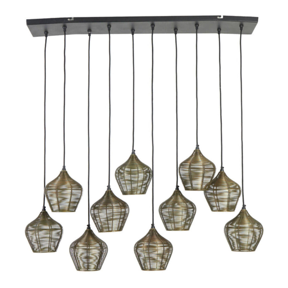 Alvaro Antique Bronze Metal 10 Light Pendant Light