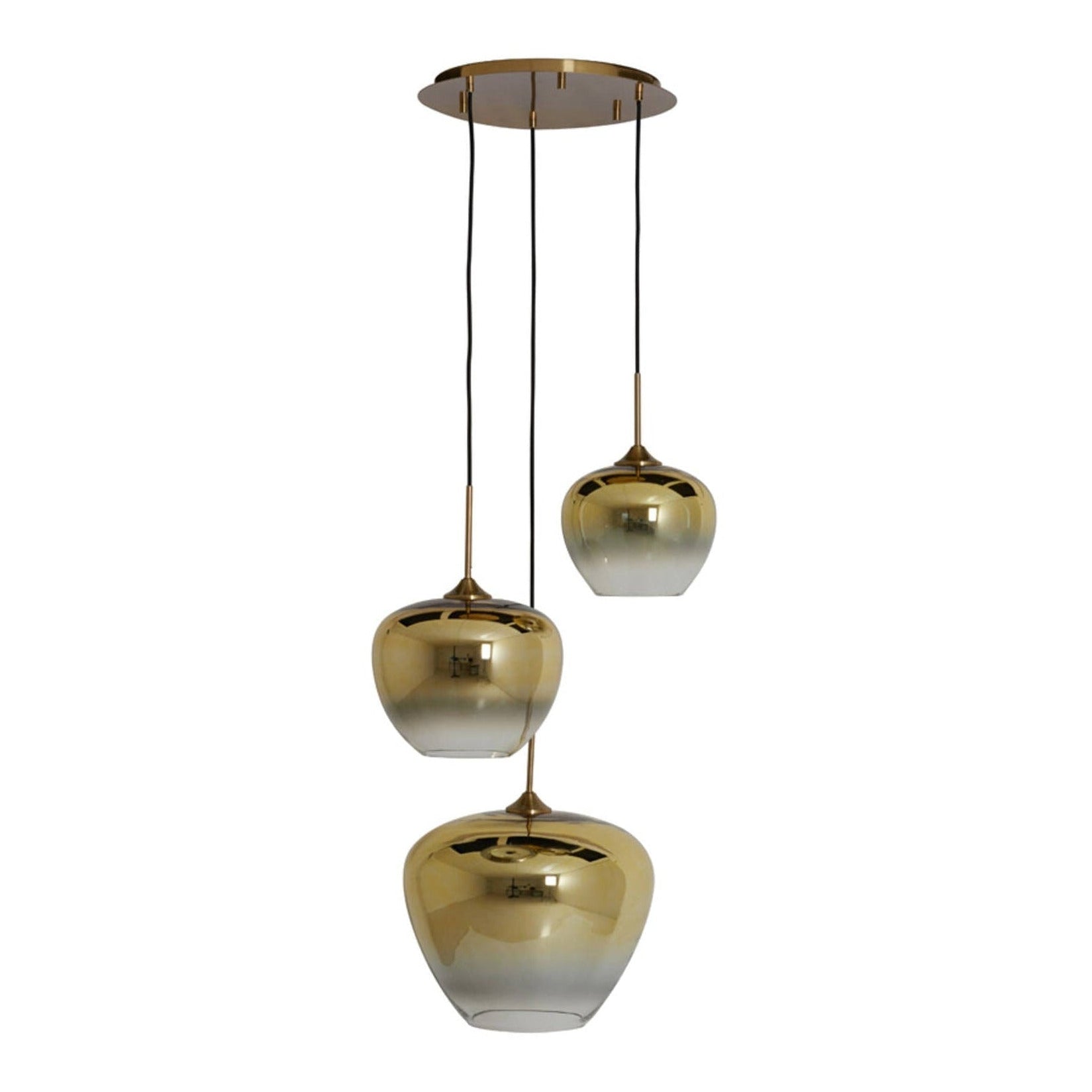Mayson Gold & Clear Glass 3 Light Pendant Light