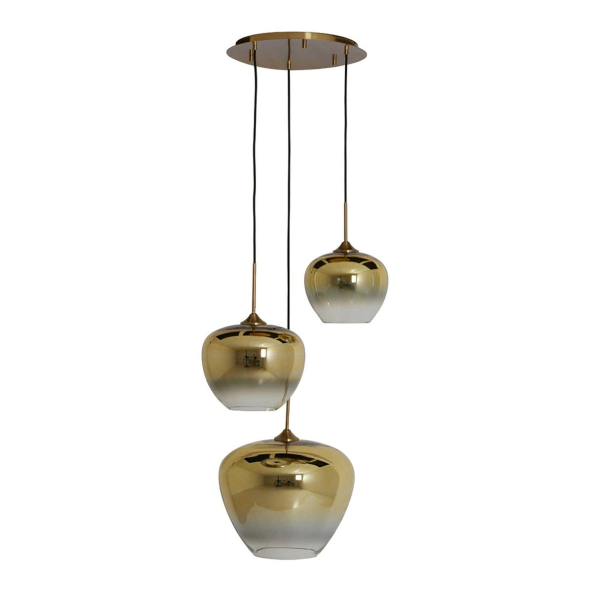 Mayson Gold & Clear Glass 3 Light Pendant Light
