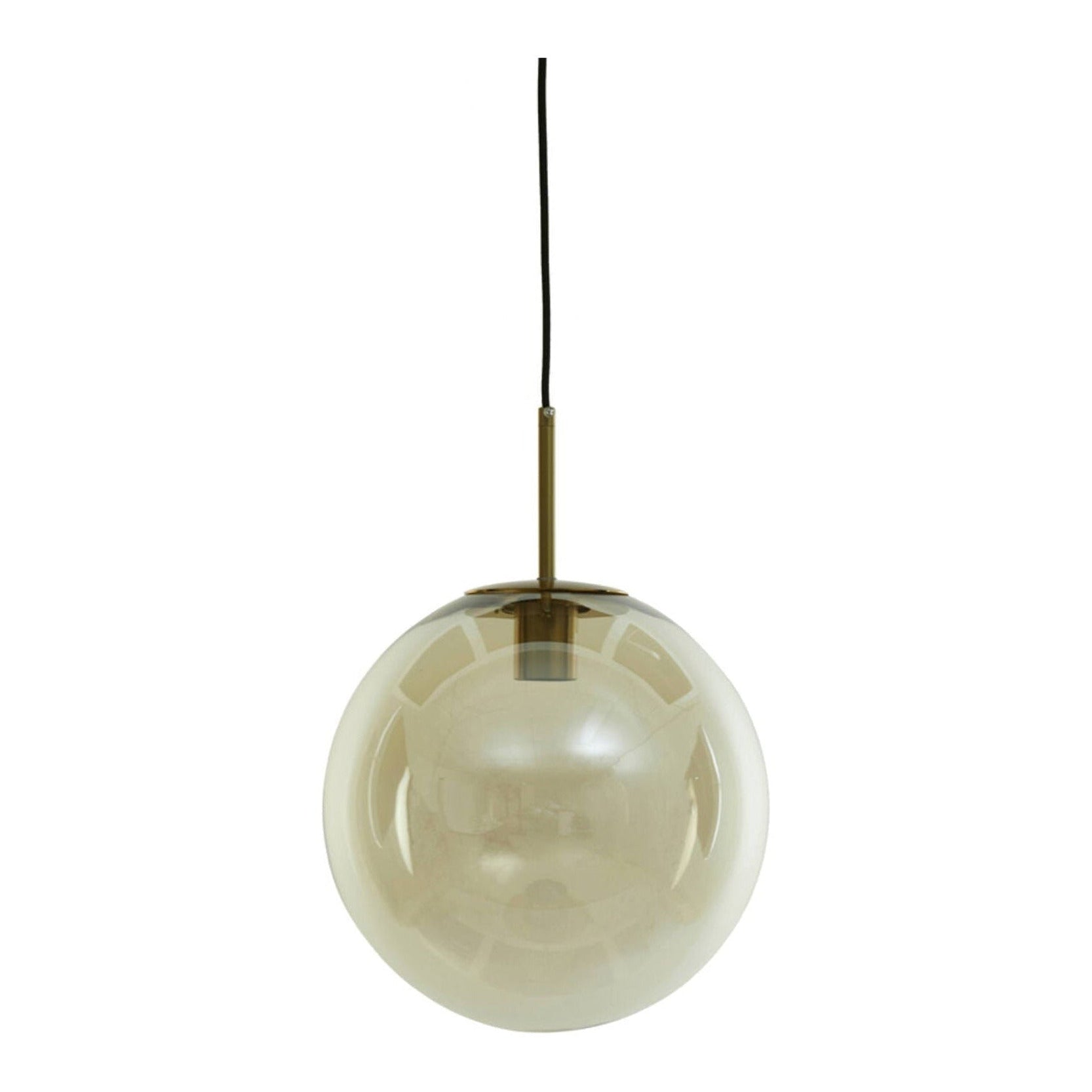 Medina Amber Glass & Gold Pendant Light 40cm