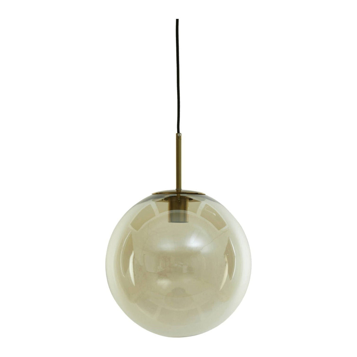 Medina Amber Glass & Gold Pendant Light 40cm
