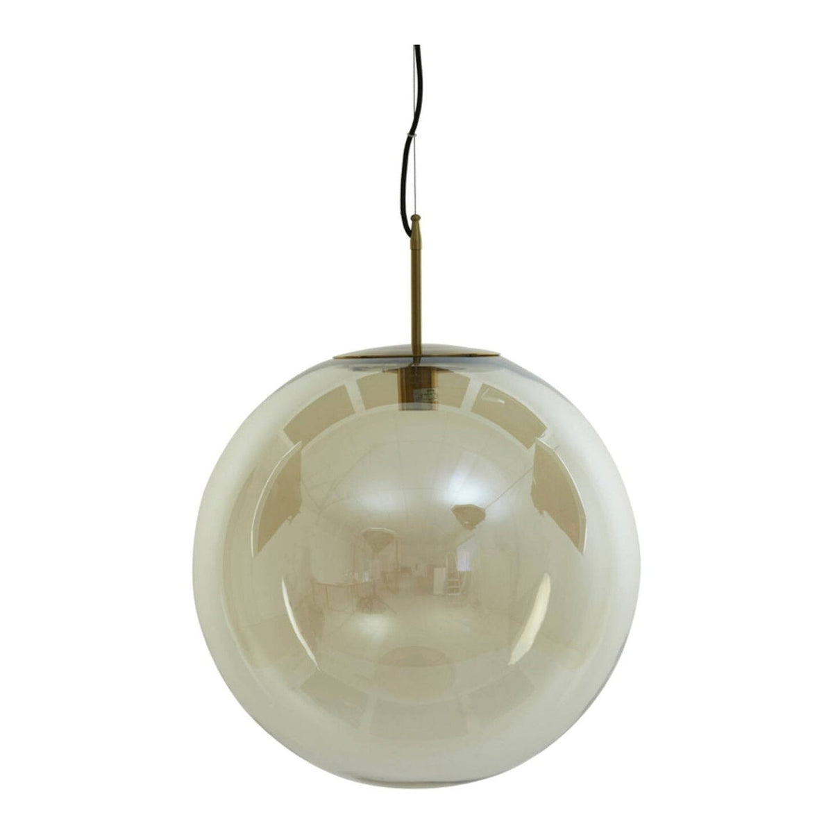 Medina Amber Glass & Gold Pendant Light 48cm