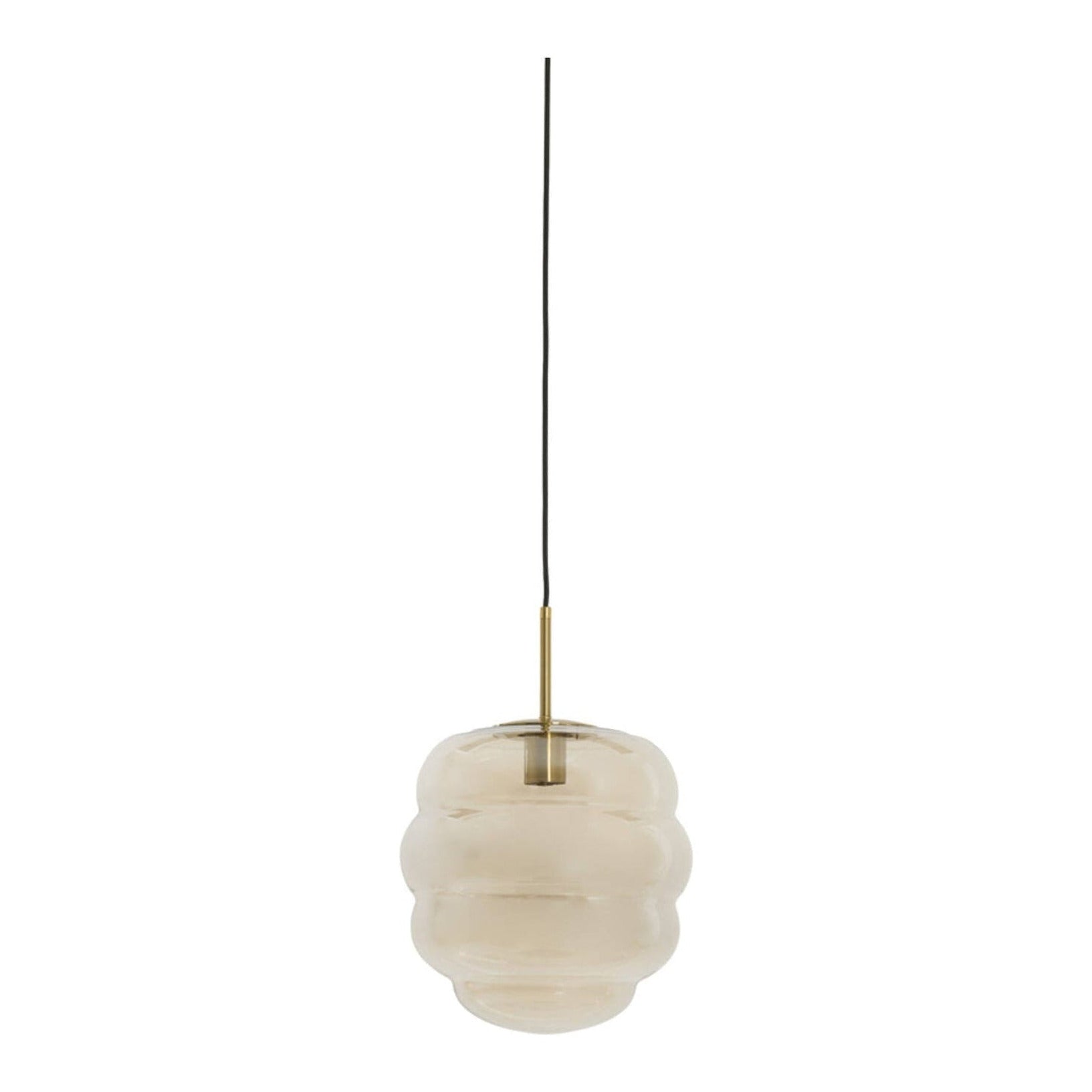 Misty Amber Glass & Gold Pendant Light 30cm