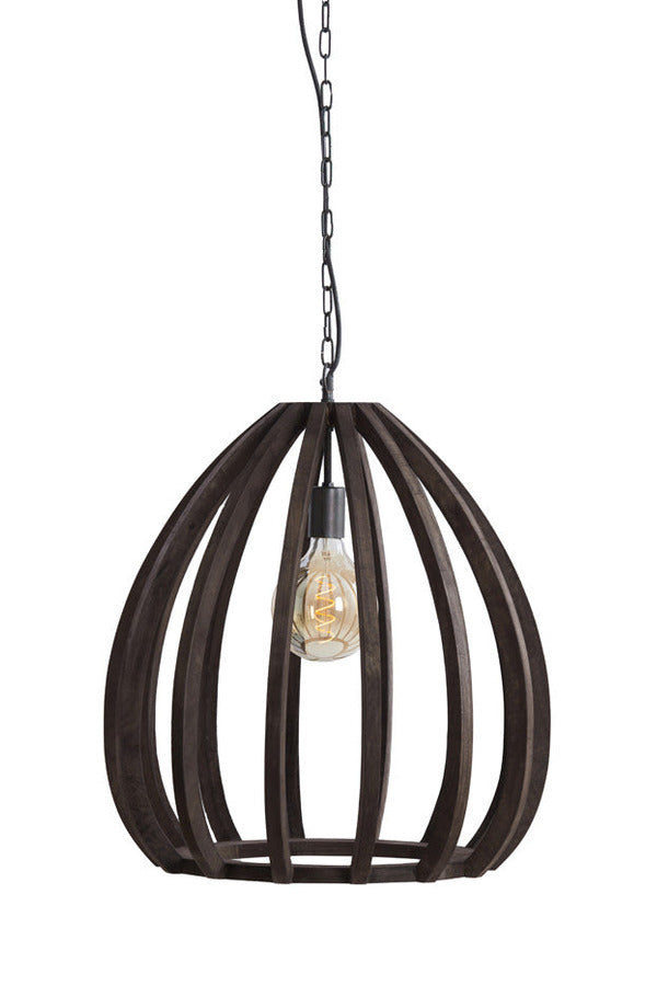 Barsia Dark Brown Wood Pendant Light 50cm