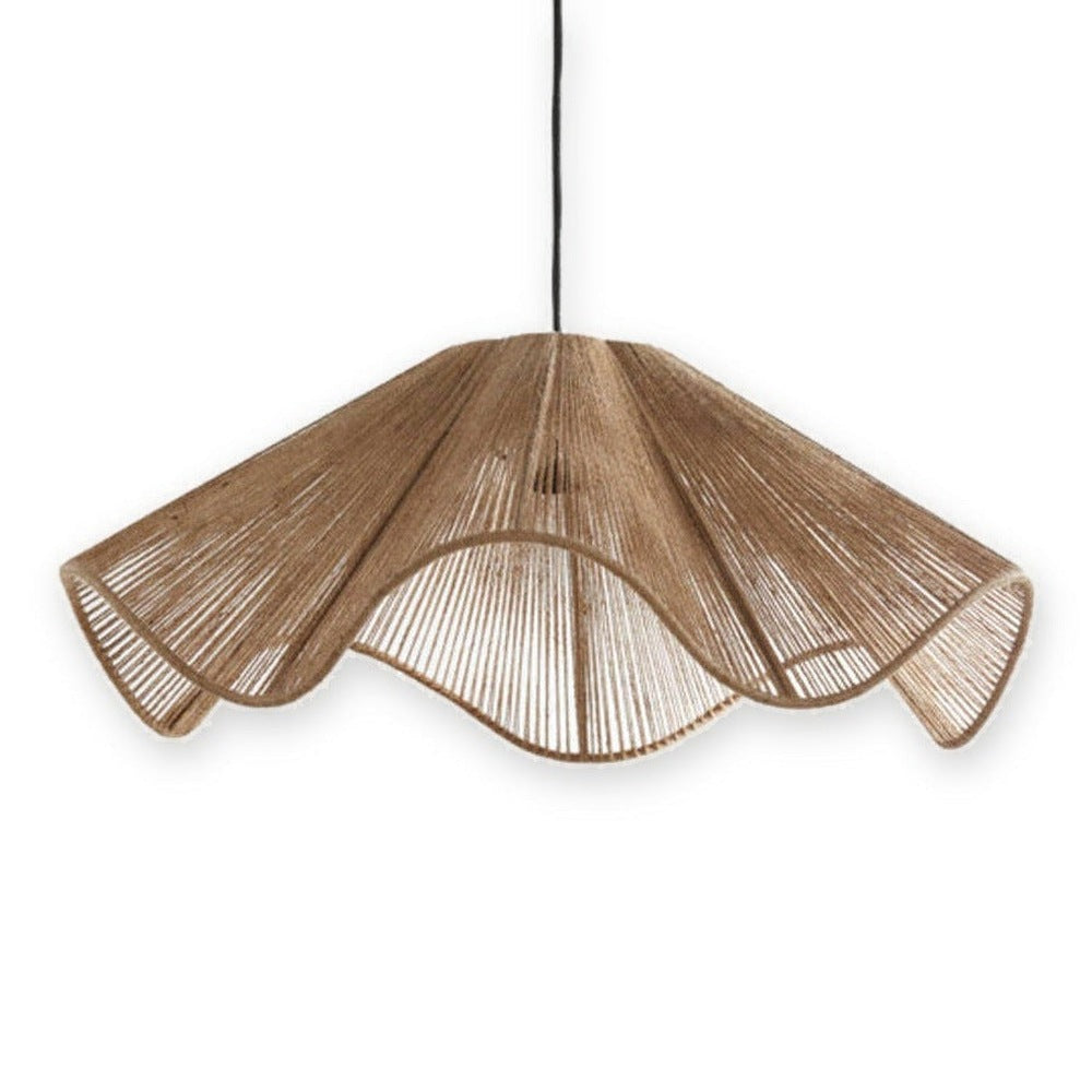Fodara Natural Jute Ruffled Pendant Light 60cm