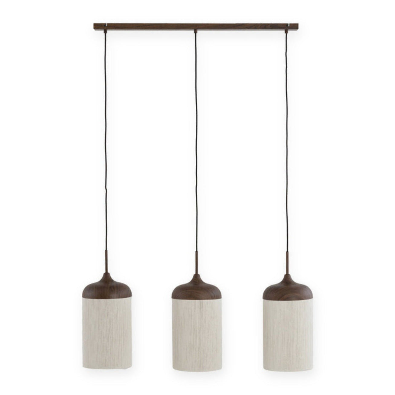Dania Dark Brown & Cream Rope 3 Light Pendant Light 90cm