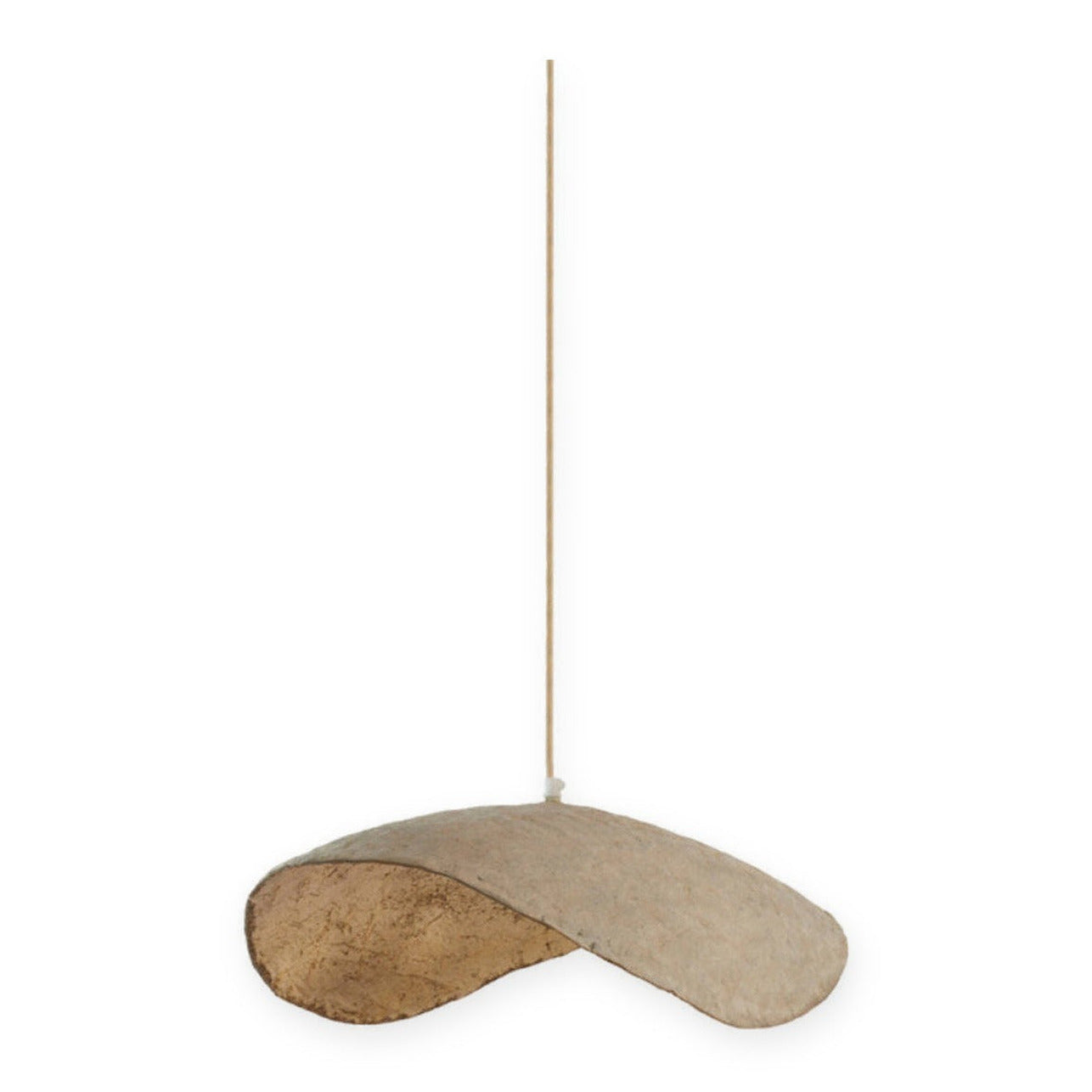 Lonia Grey & Antique Bronze Papier Mâché Pendant Light 53cm