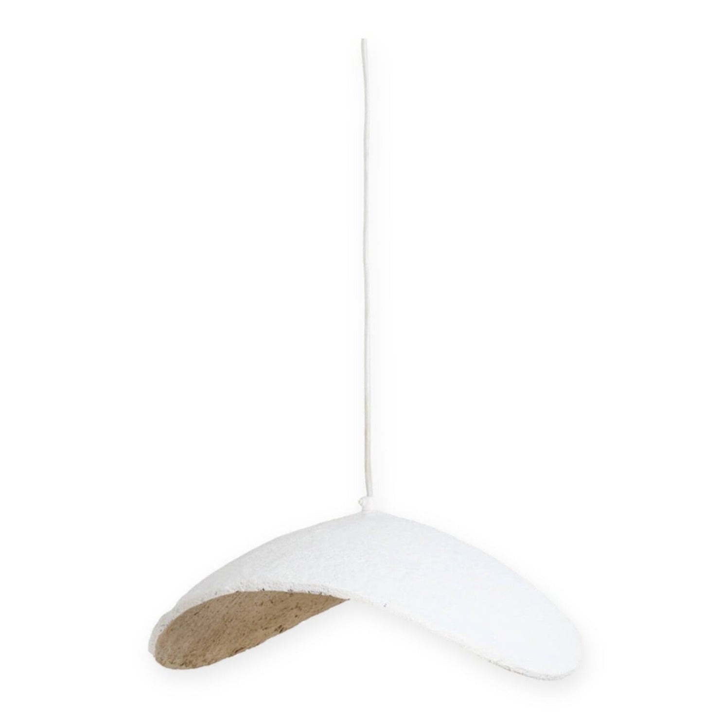 Lonia Cream & Antique Bronze Papier Mâché Pendant Light 53cm