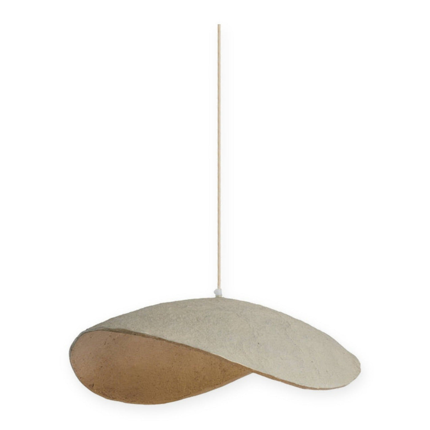 Lonia Grey & Antique Bronze Papier Mâché Pendant Light 71cm